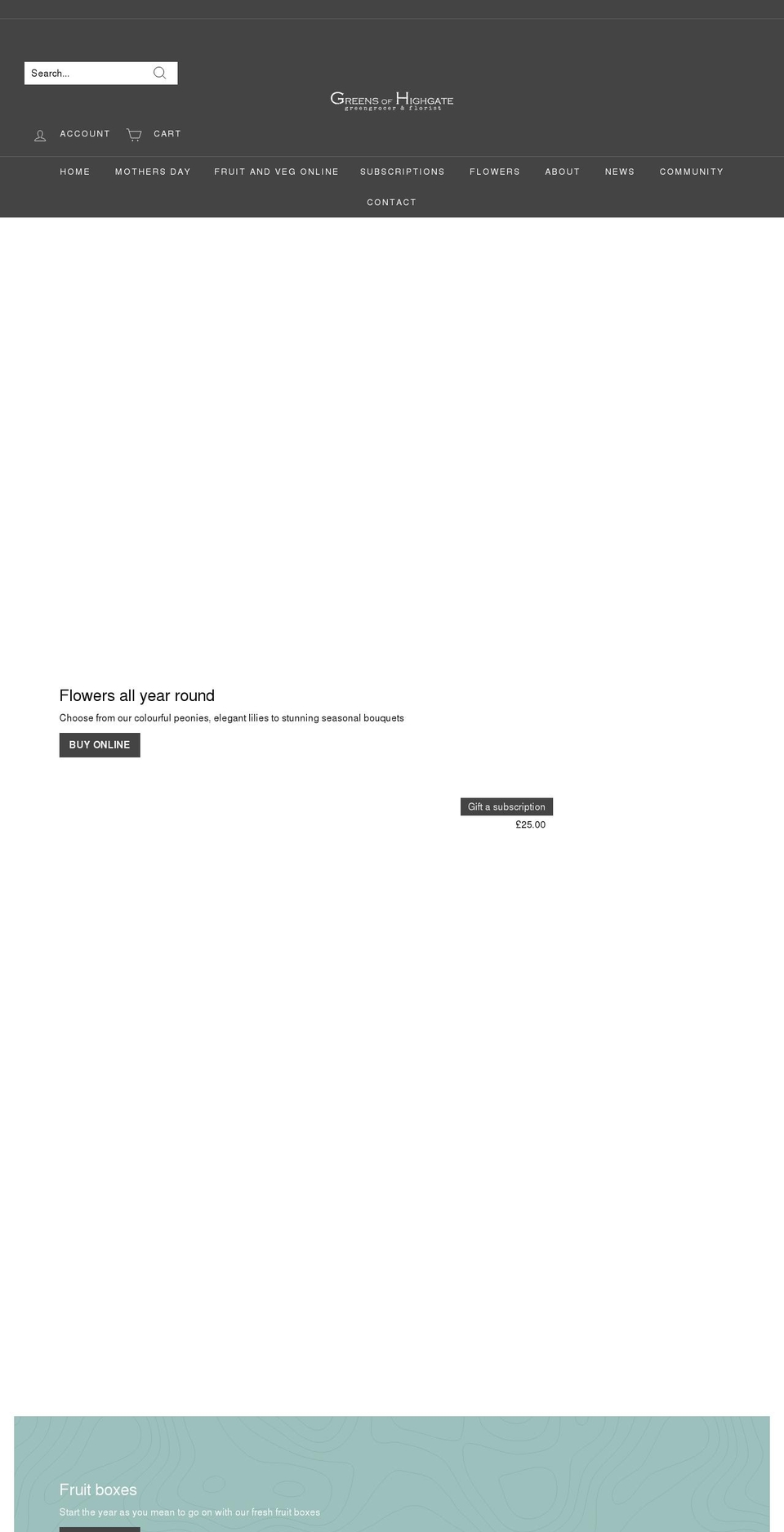 greensofhighgate.com shopify website screenshot