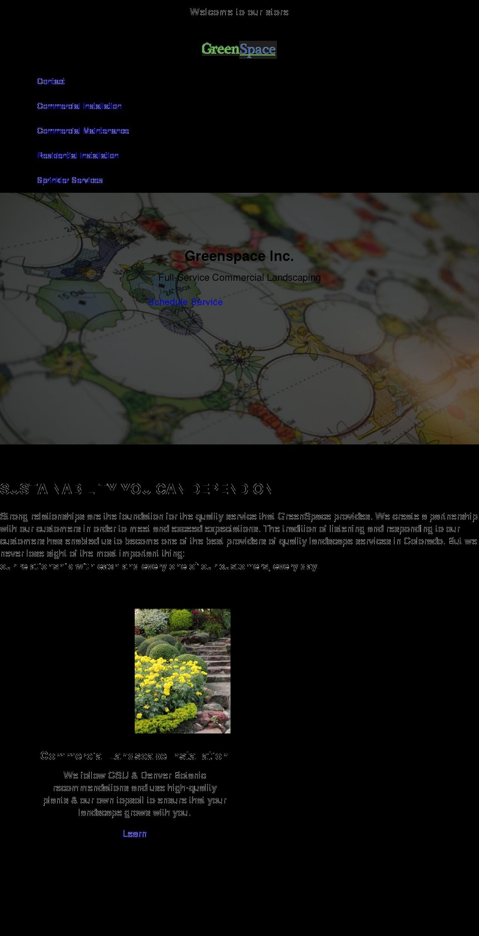 greenspaceinc.net shopify website screenshot