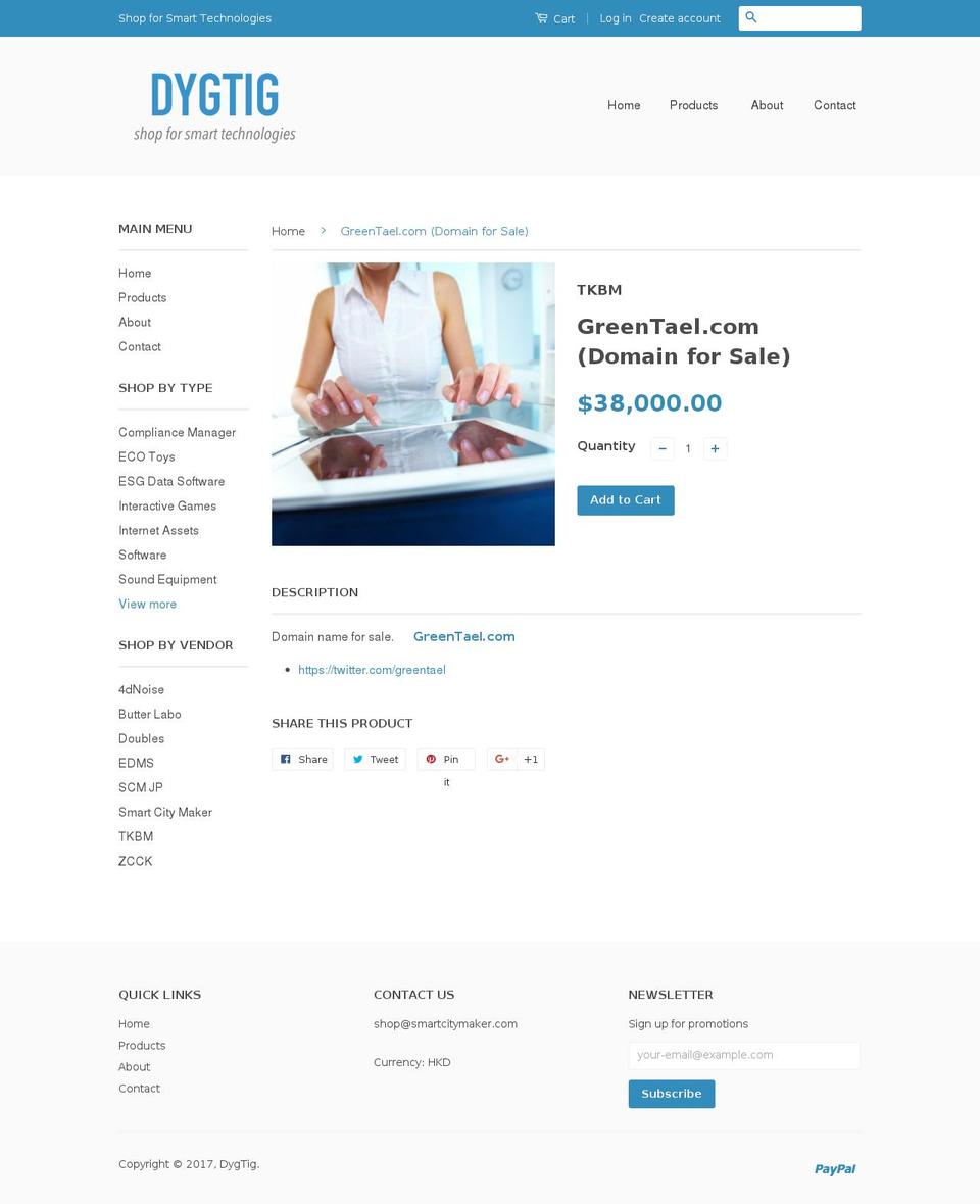greentael.com shopify website screenshot