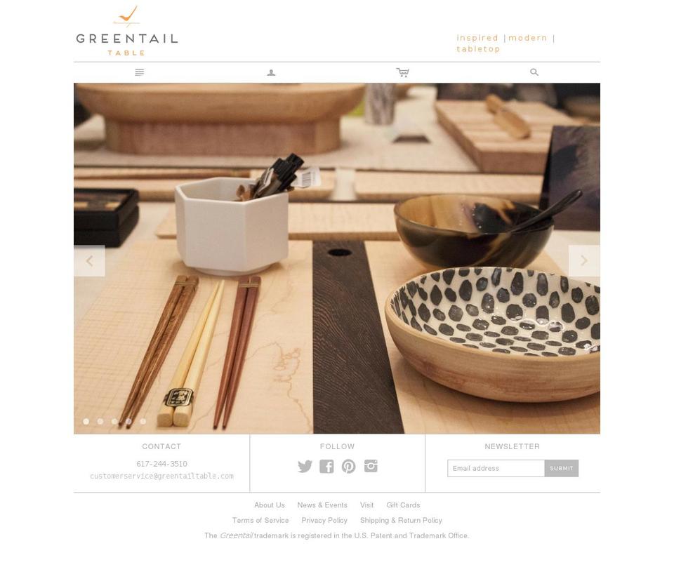 greentailtable.com shopify website screenshot