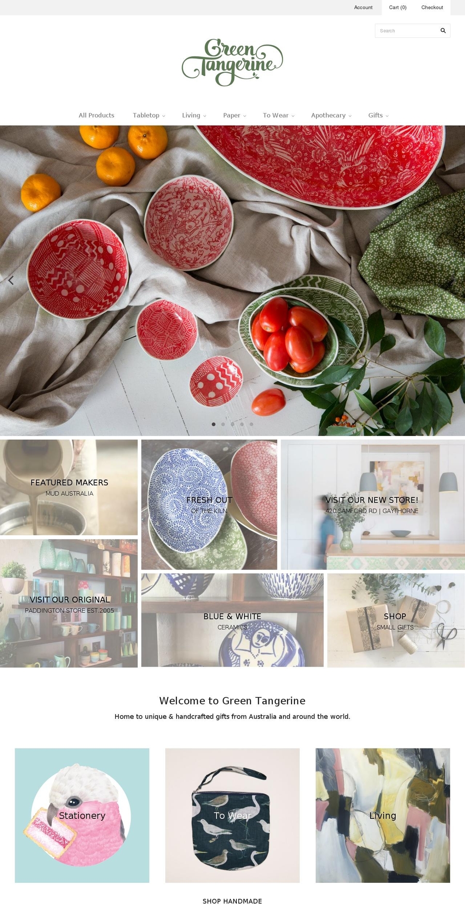 greentangerine.com.au shopify website screenshot