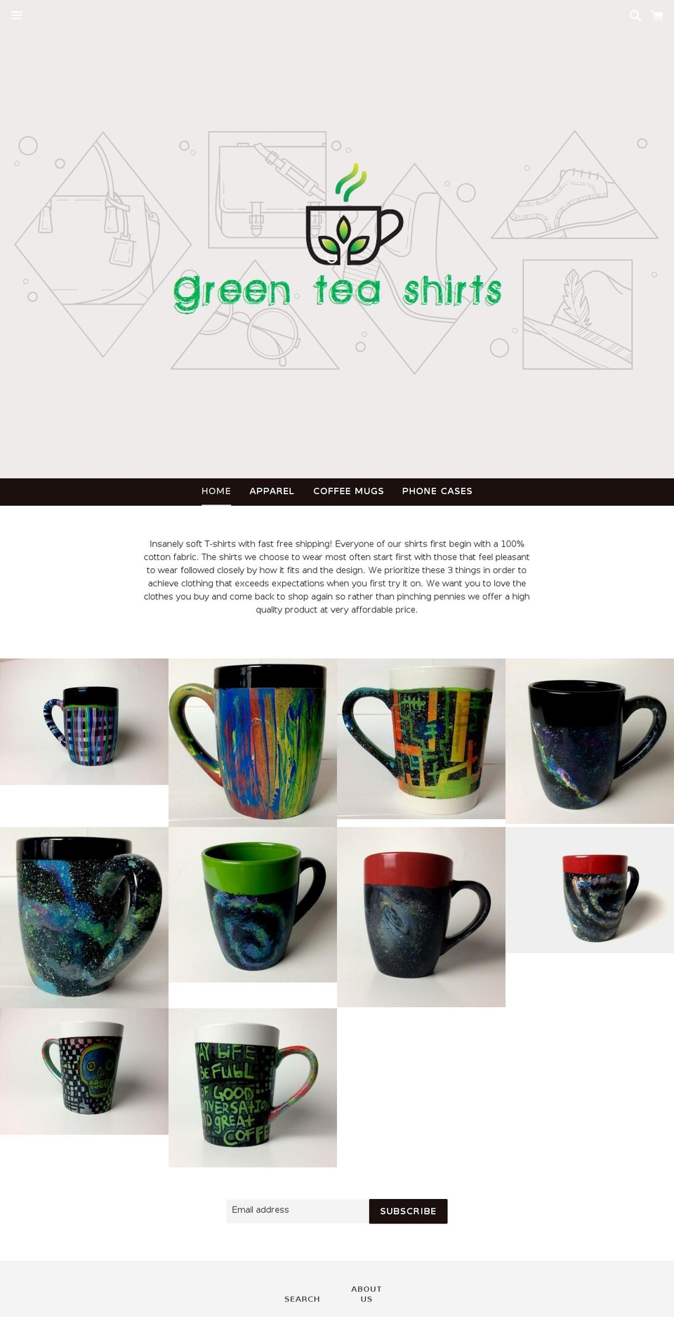 greenteashirts.com shopify website screenshot