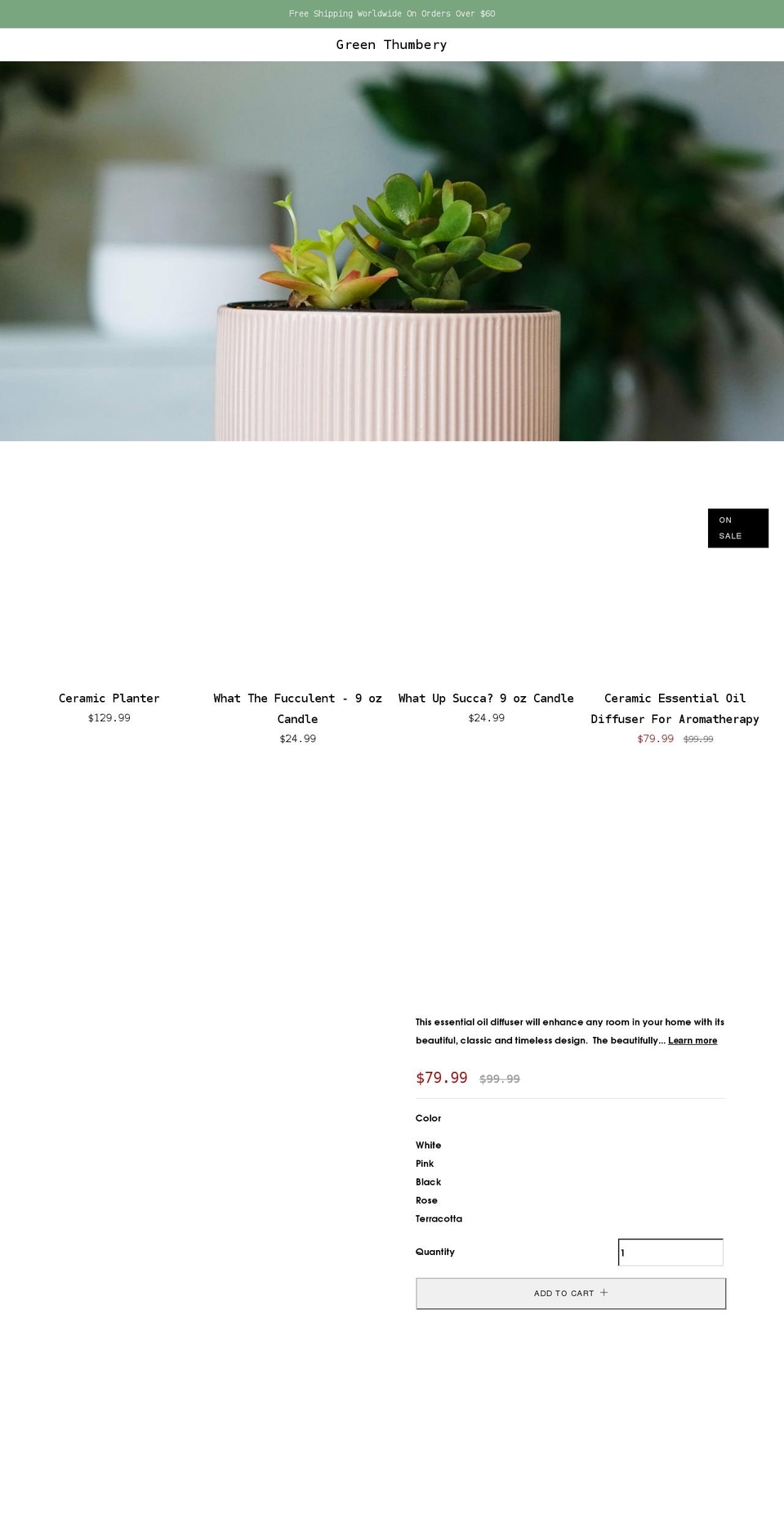 greenthumbery.com shopify website screenshot