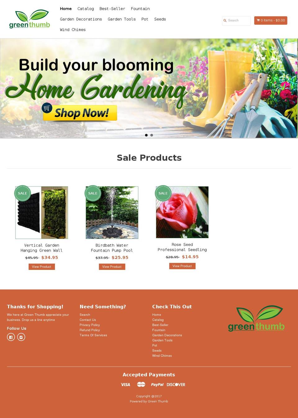 EcomClub Shopify theme site example greenthumbgarden.net