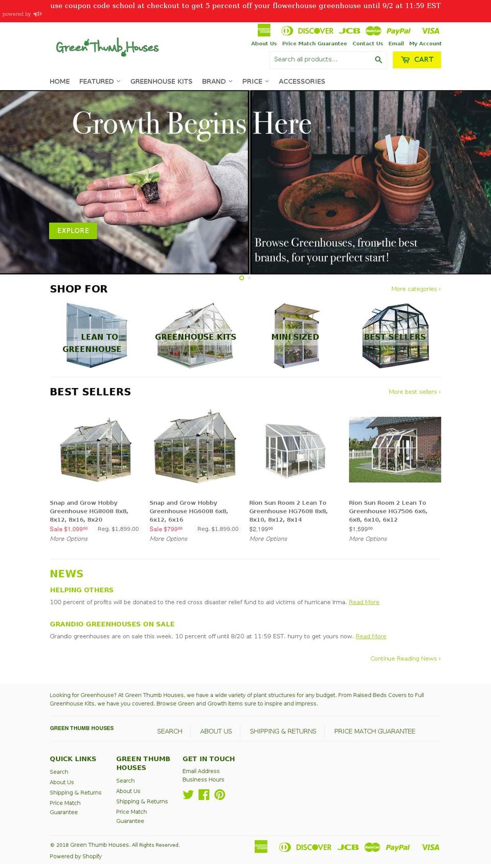 dsl-5-0-1 Shopify theme site example greenthumbhouses.com