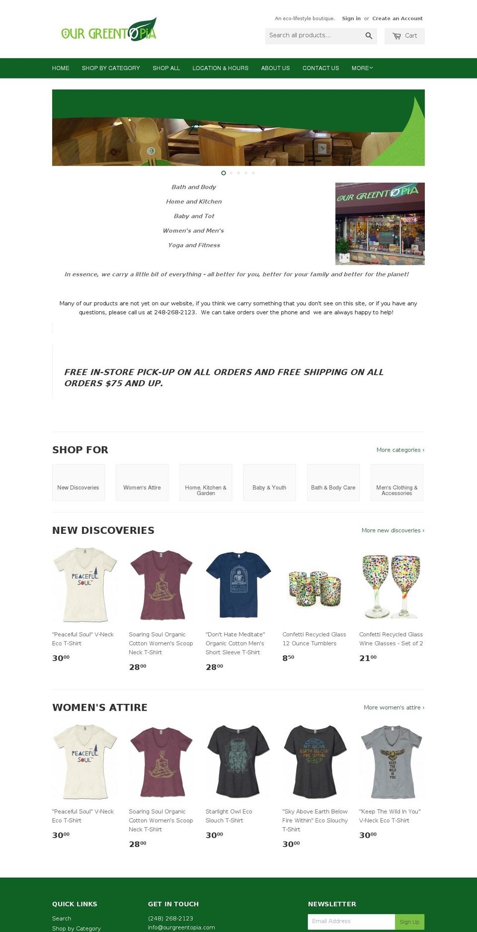 greentopiastore.org shopify website screenshot