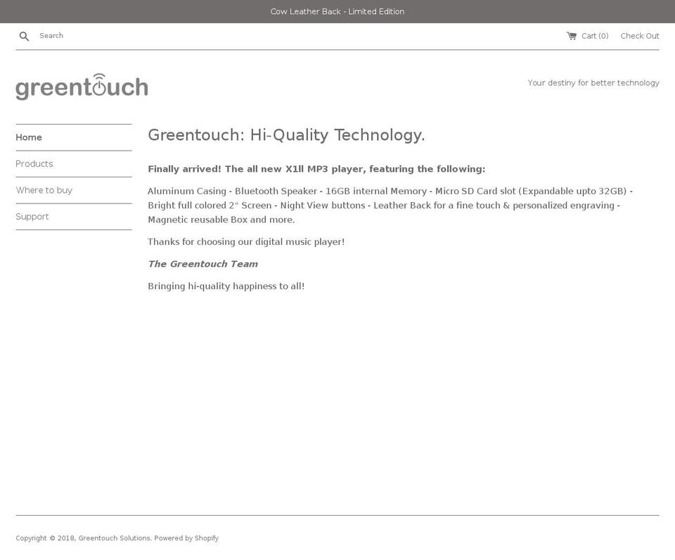 greentouchsolutions.com — Shopify storefront screenshot