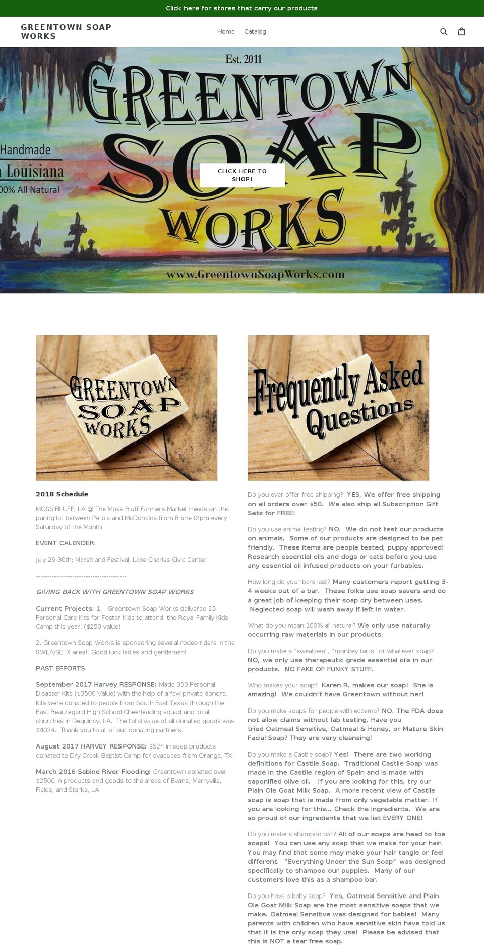 greentownsoapworks.com — Shopify storefront screenshot