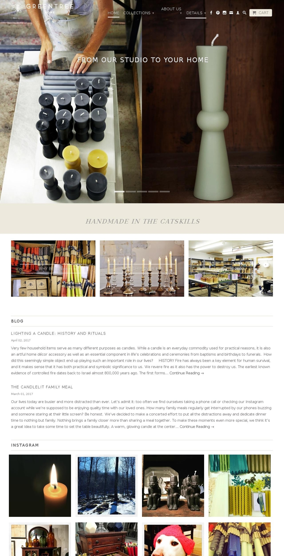 greentreehomecandle.com shopify website screenshot