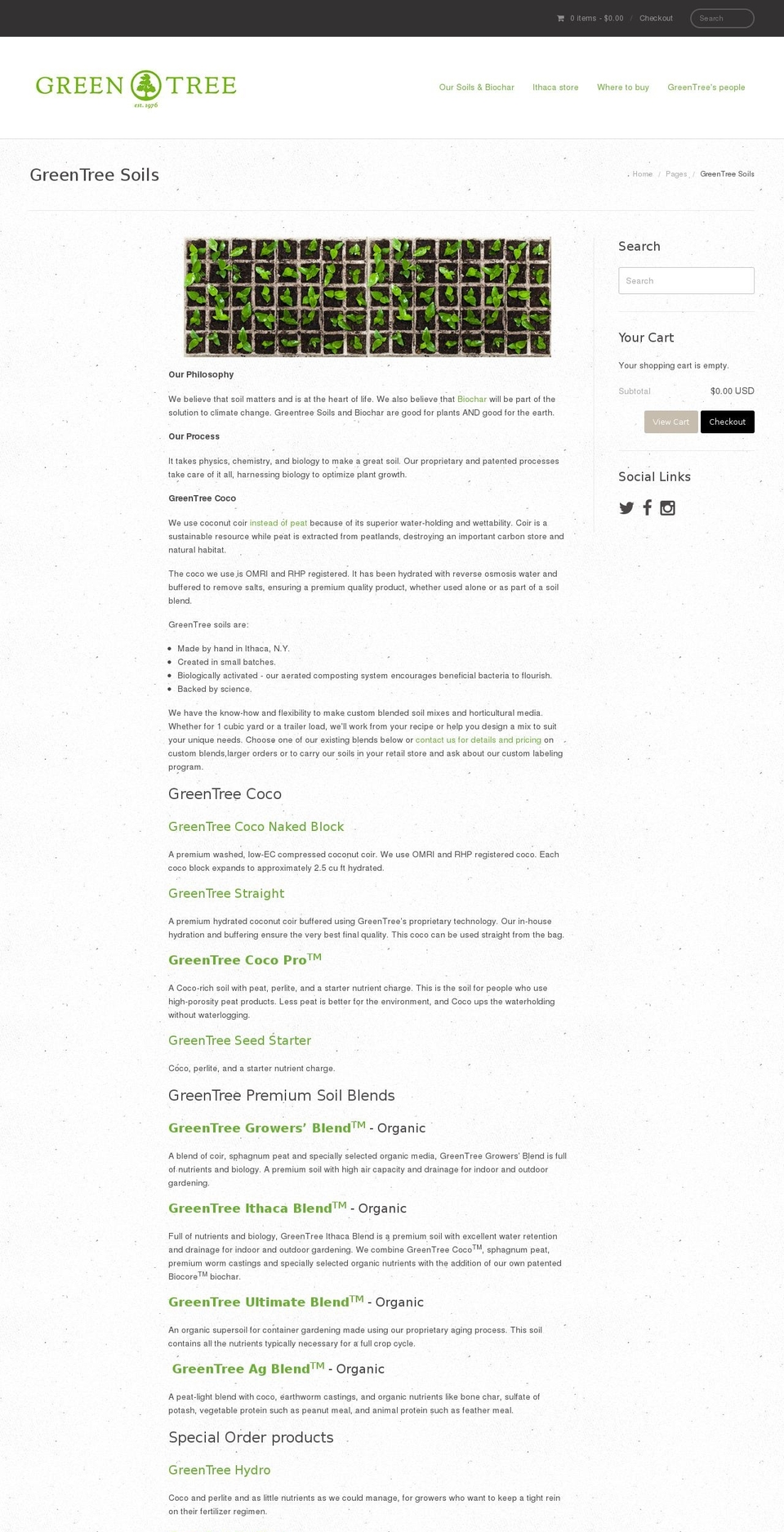 greentreesoil.com shopify website screenshot