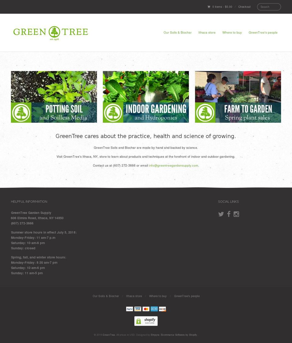 greentreesoils.com — Shopify storefront screenshot