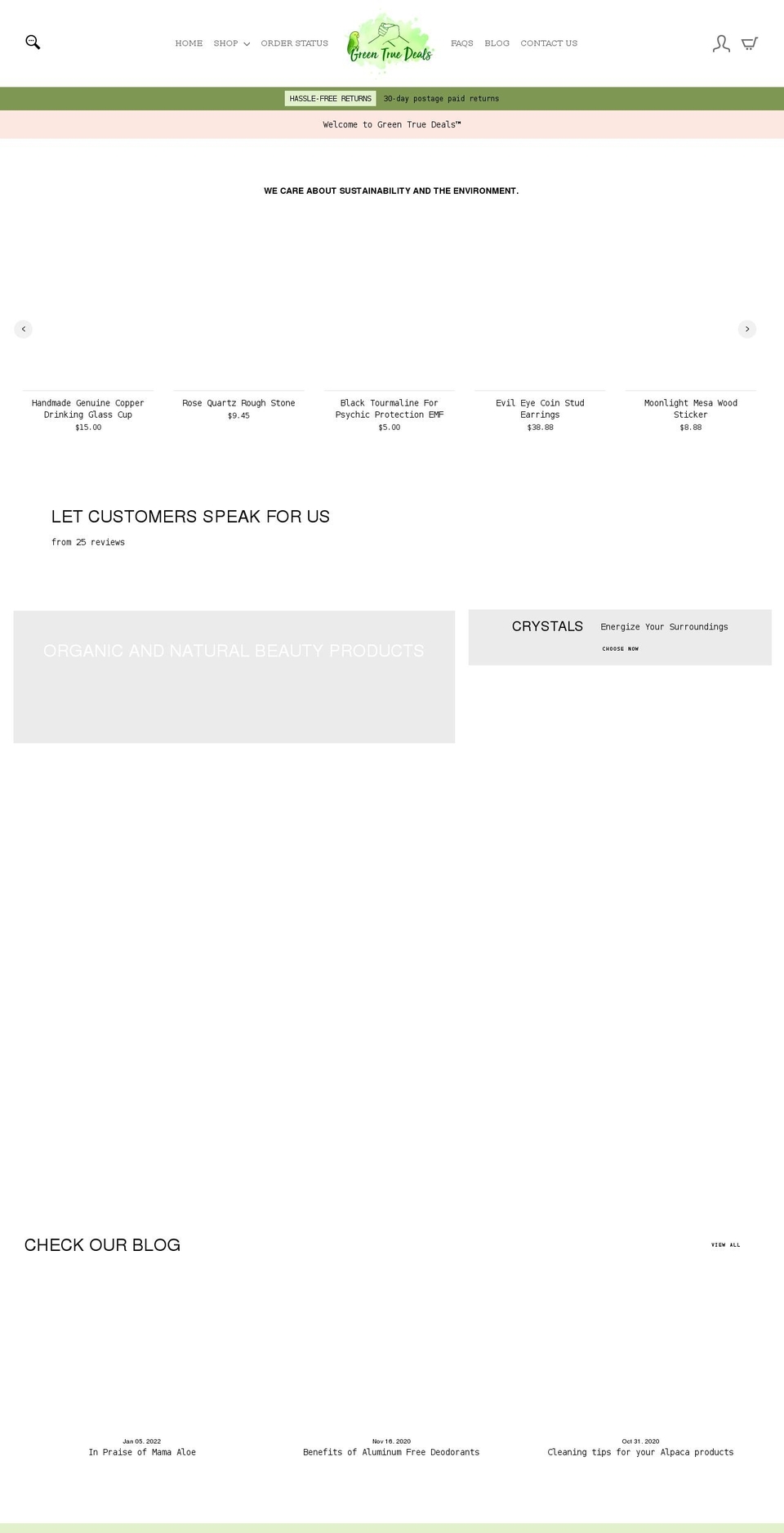 greentruedeals.com shopify website screenshot