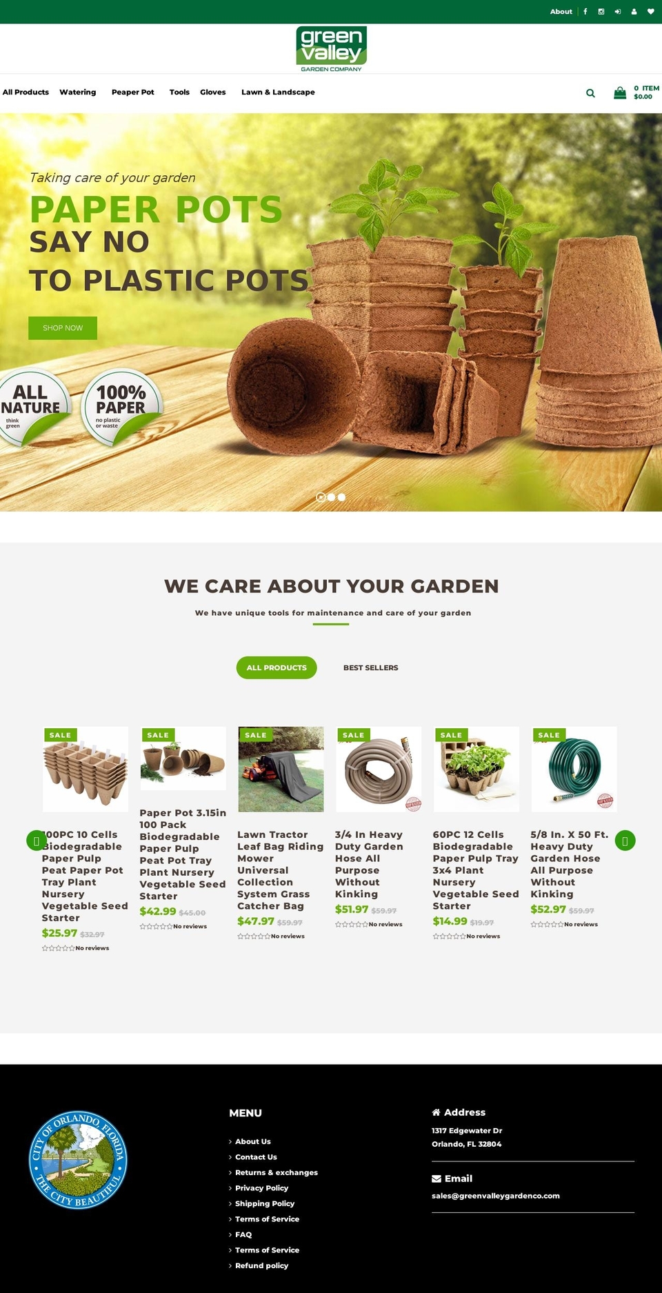 Home v Shopify theme site example greenvalleygardenco.com