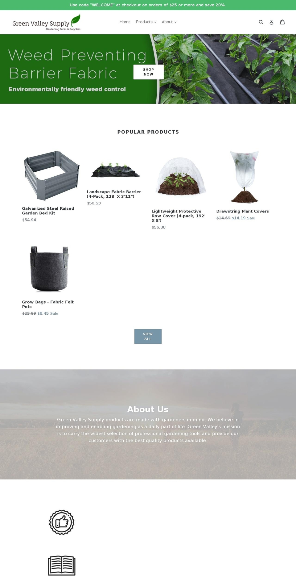 greenvalleysupply.com shopify website screenshot