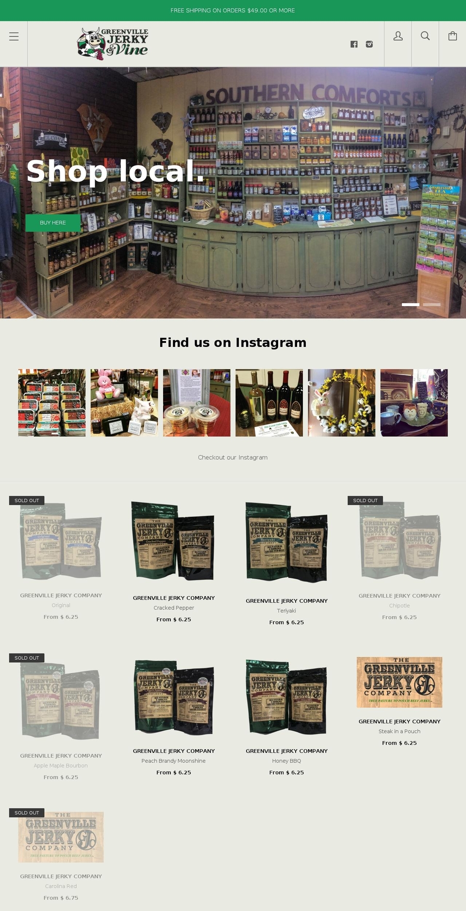 greenvillejerky.com shopify website screenshot