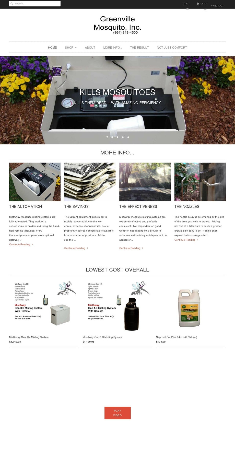 greenvillemosquito.com — Shopify storefront screenshot