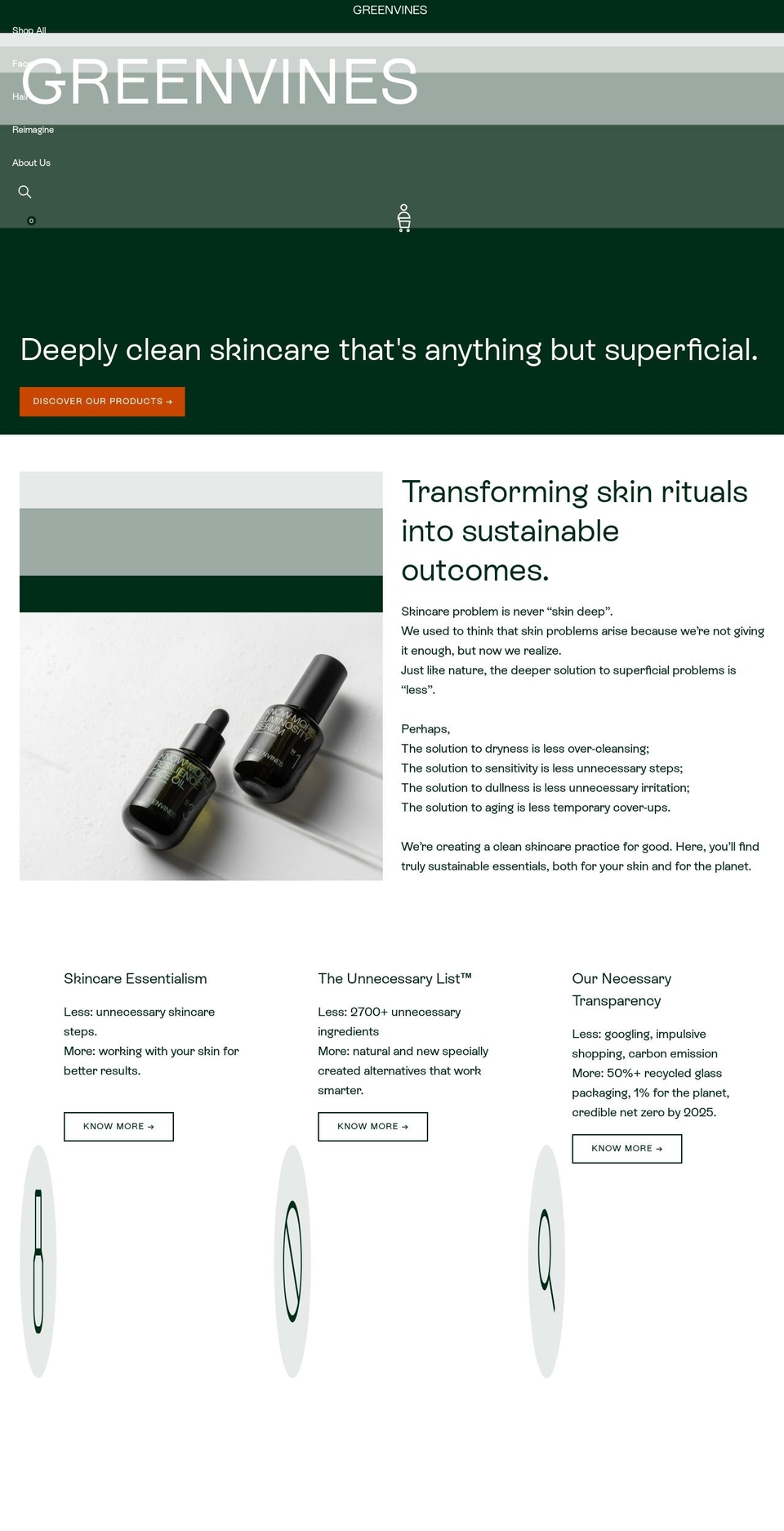 greenvines.com shopify website screenshot