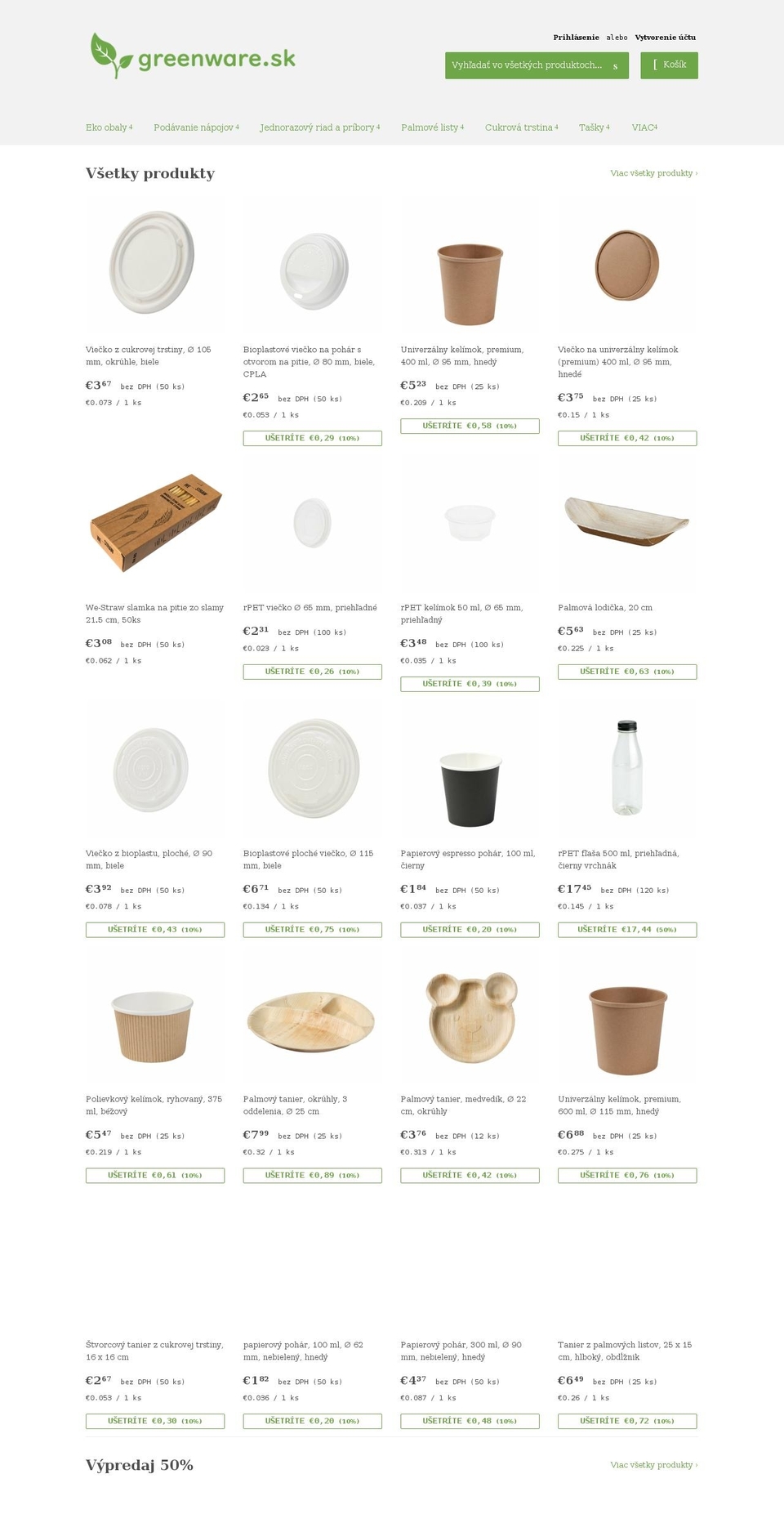 greenware.sk shopify website screenshot