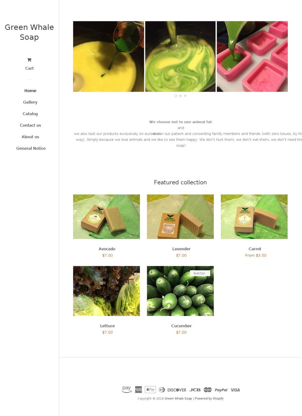 greenwhalesoap.com — Shopify storefront screenshot