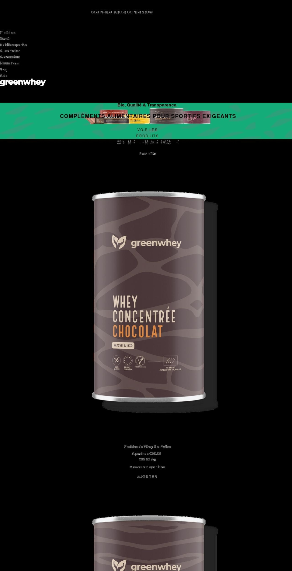 greenwhey.com shopify website screenshot