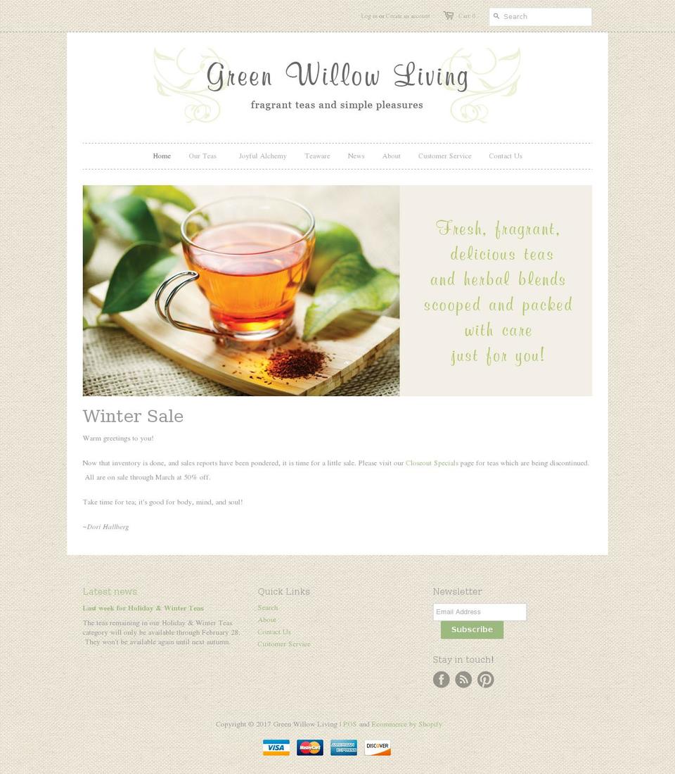 greenwillowliving.com shopify website screenshot