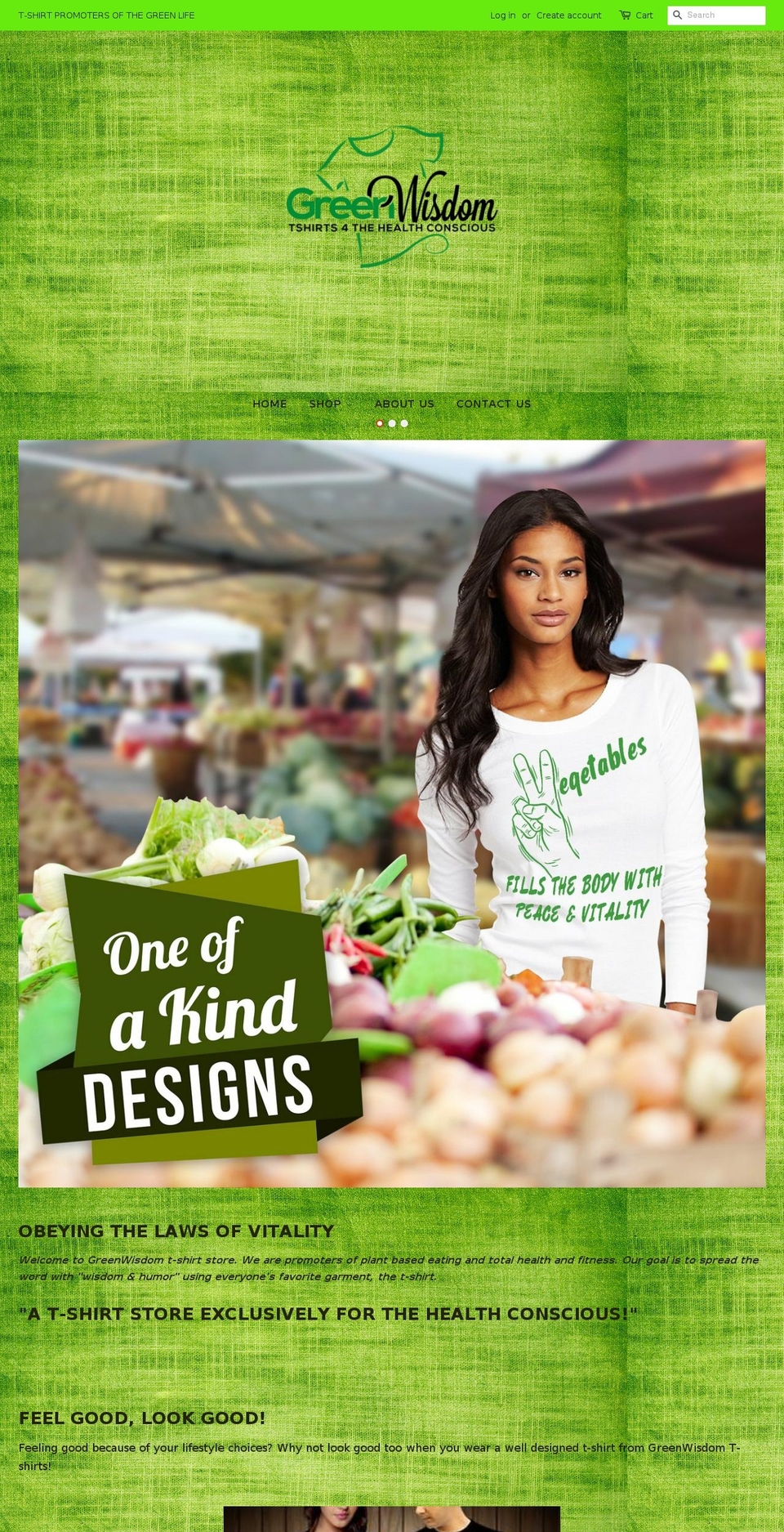 greenwisdomtshirts.com — Shopify storefront screenshot