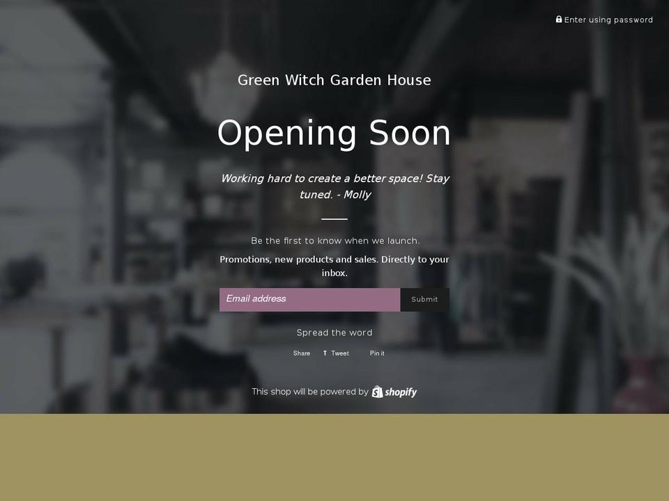 greenwitchgardenhouse.com shopify website screenshot