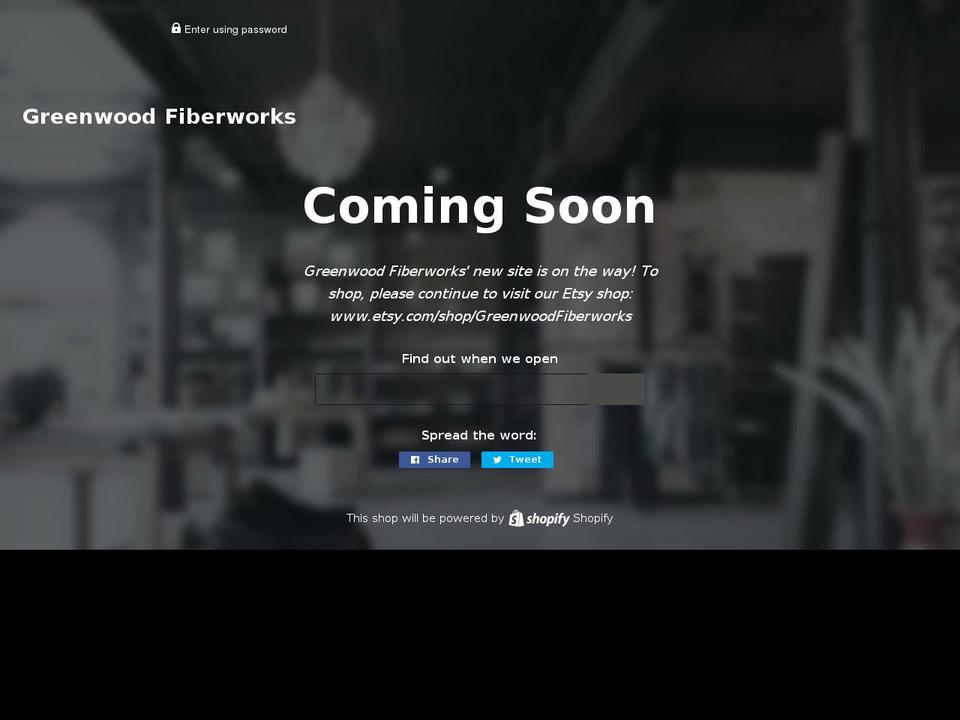 greenwoodfiberworks.com shopify website screenshot