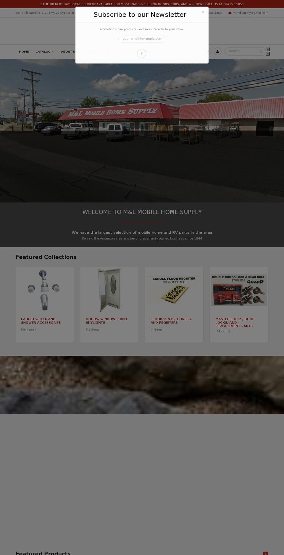 greenwoodmobilehomesupply.com — Shopify storefront screenshot