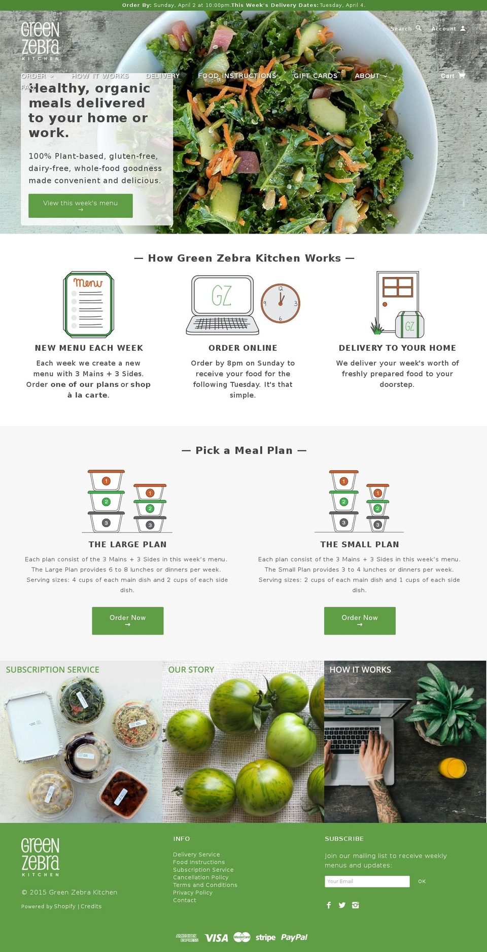 greenzebrakitchen.com shopify website screenshot