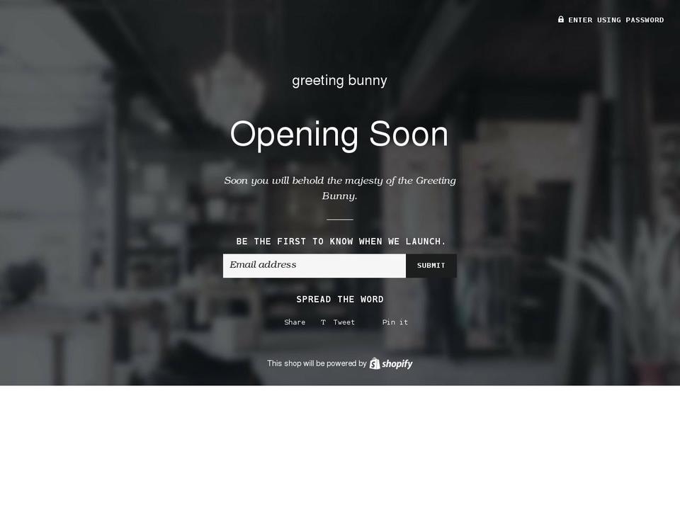 greetingbunny.com shopify website screenshot