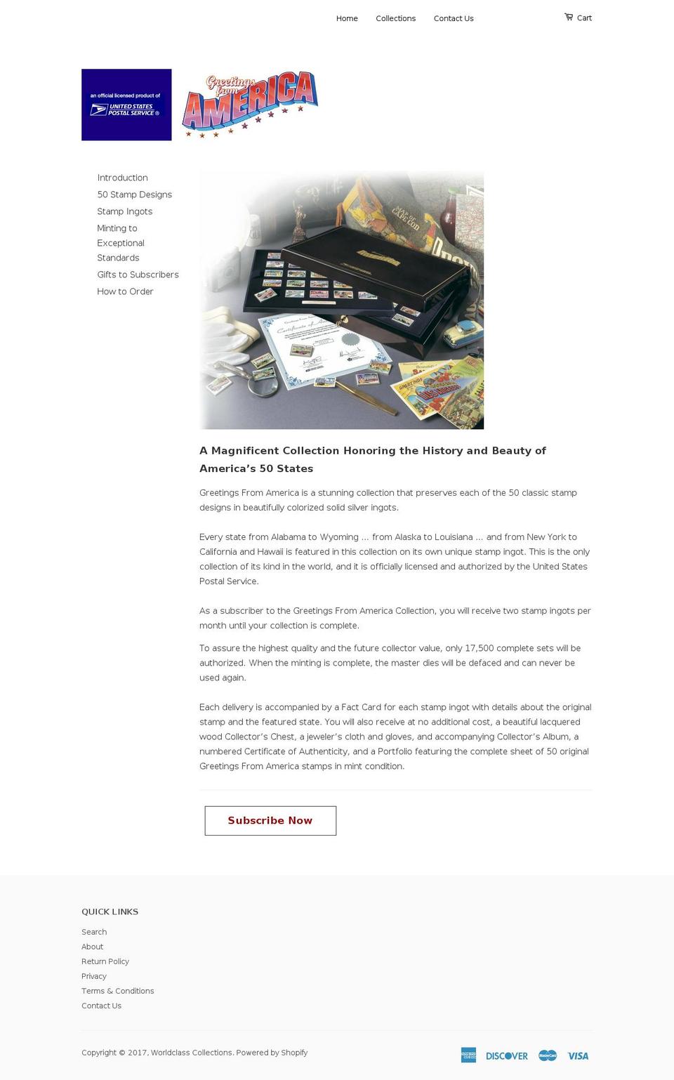 greetingscollection.com shopify website screenshot