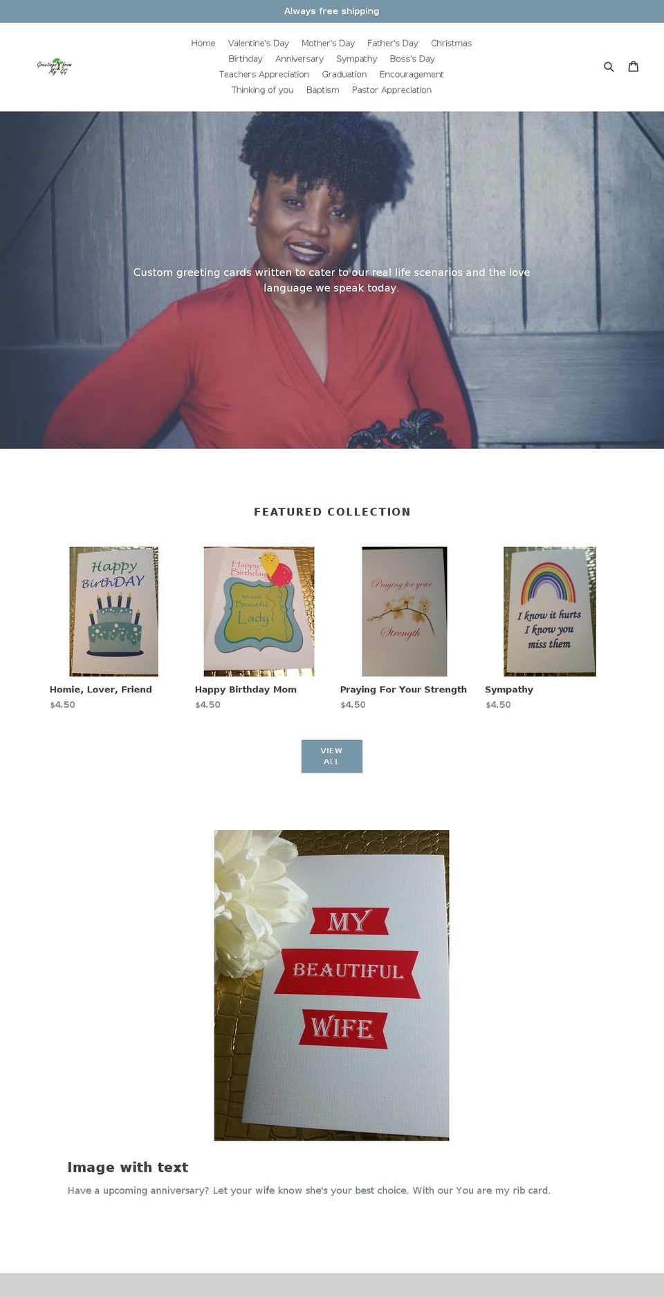 greetingsfrommygg.com — Shopify storefront screenshot