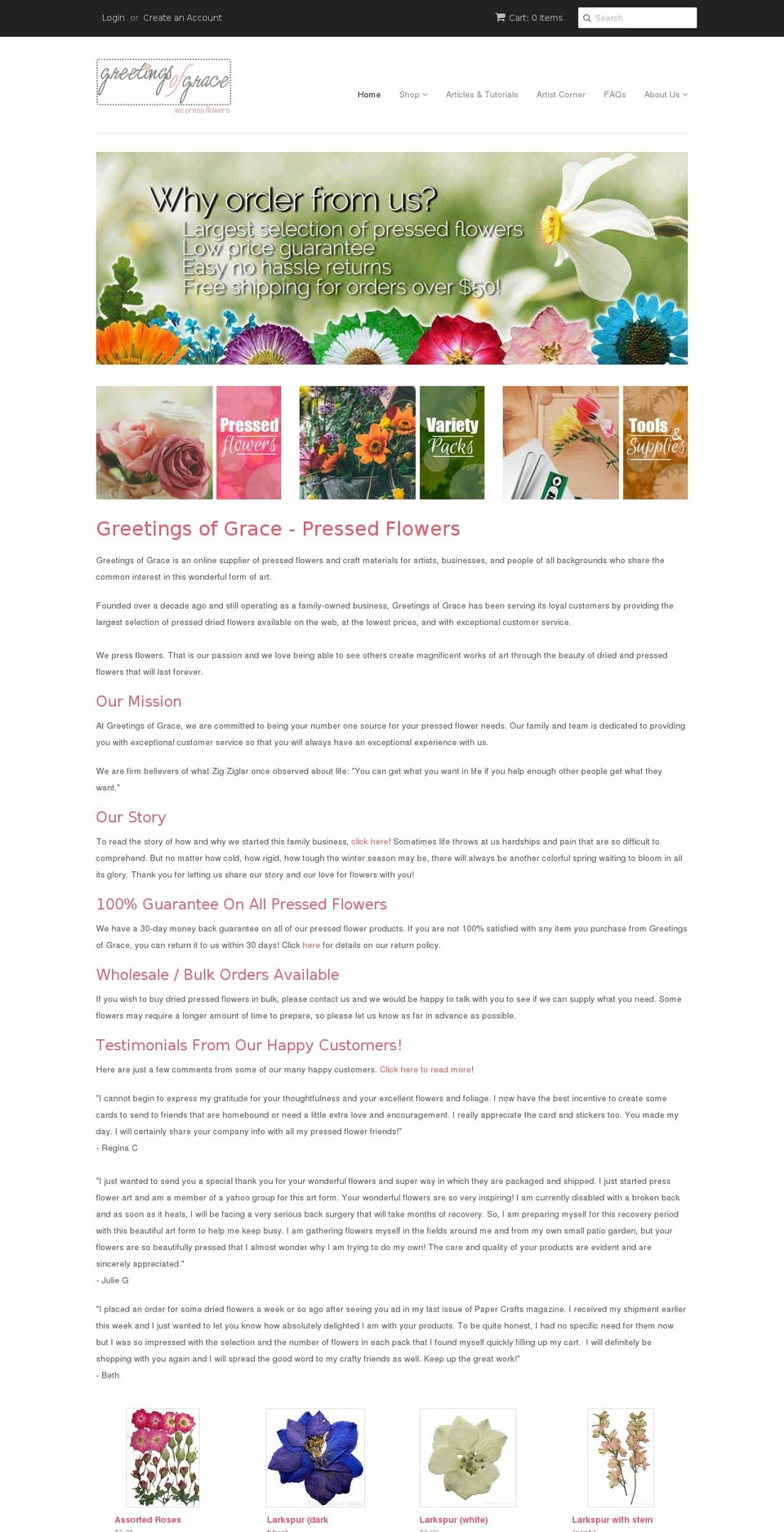 greetingsofgrace.com shopify website screenshot