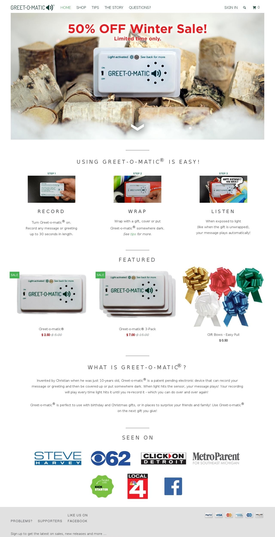 greetomatic.com shopify website screenshot
