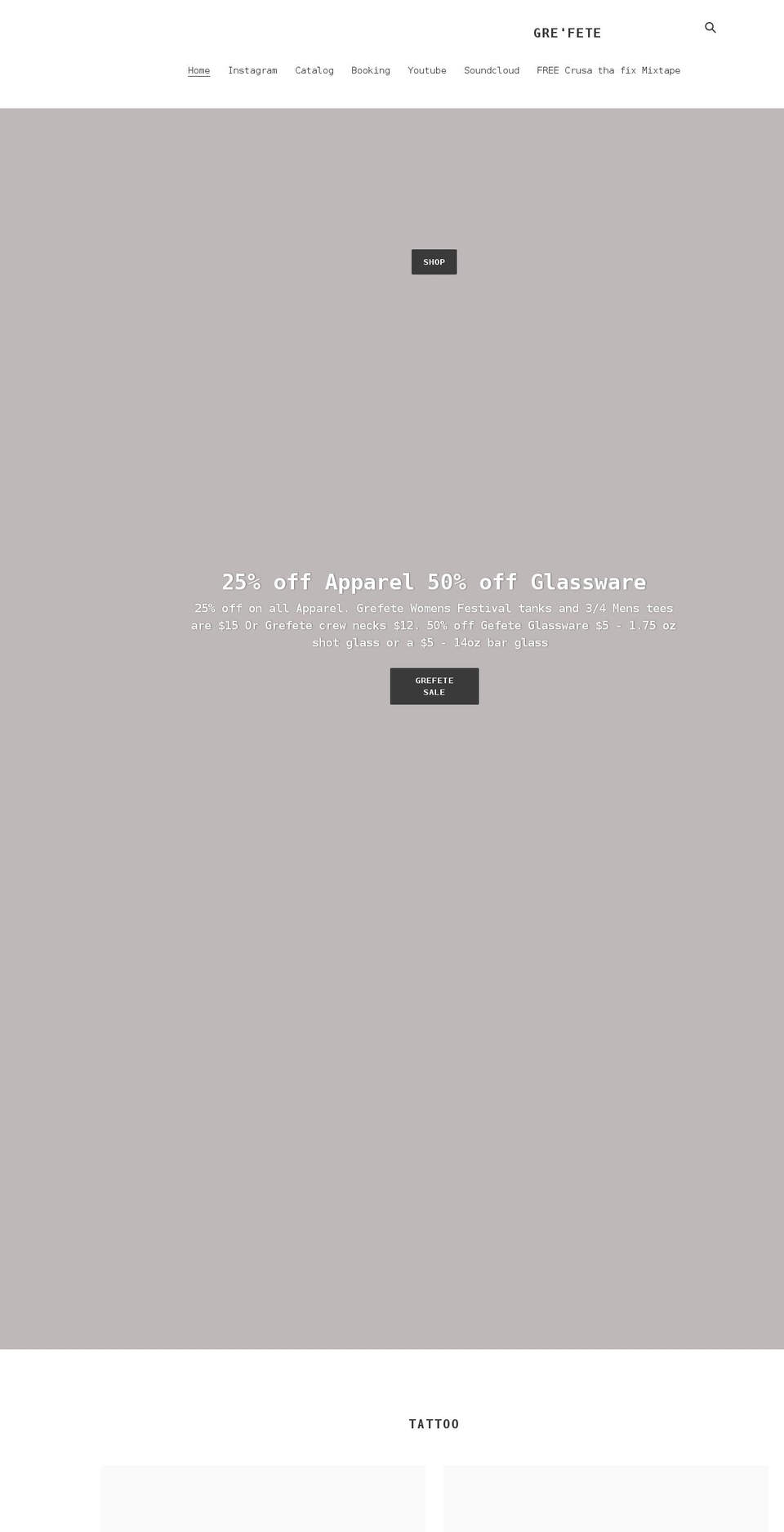 grefete.com shopify website screenshot