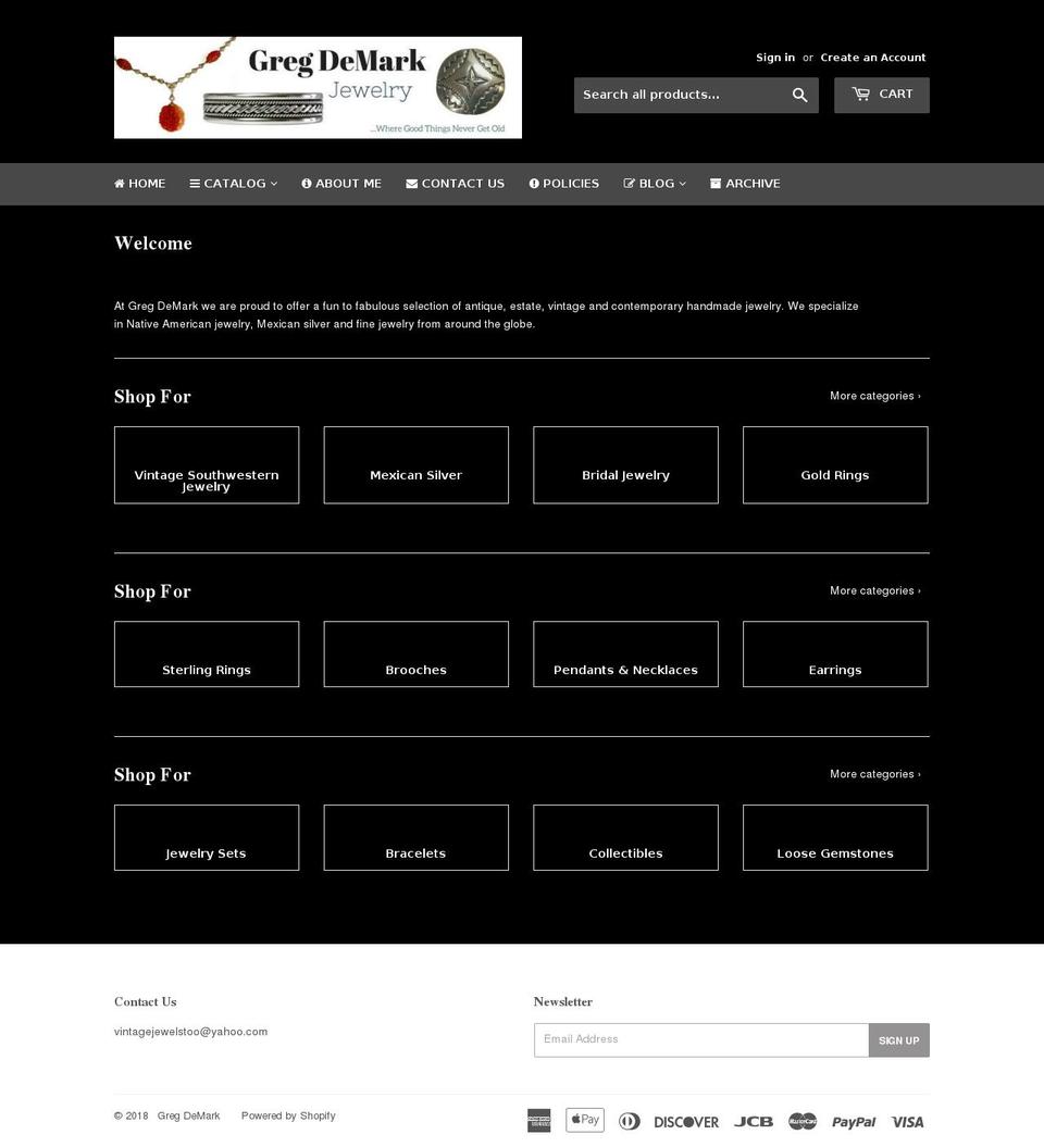 gregdemark.com — Shopify storefront screenshot