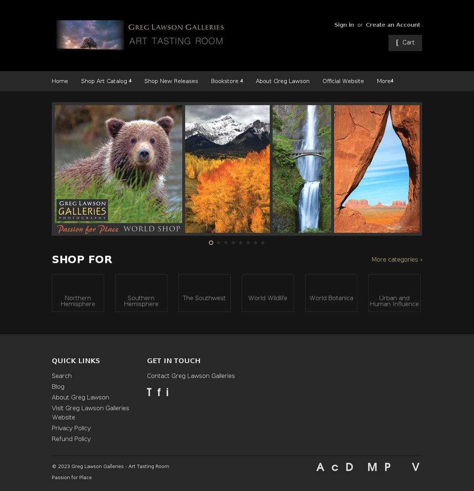 greglawson.com shopify website screenshot