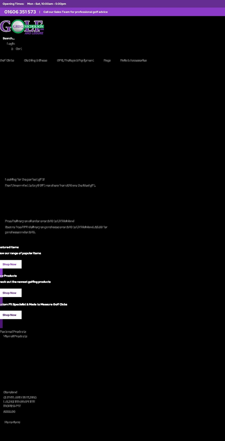 gregnicholsongolf.co.uk shopify website screenshot