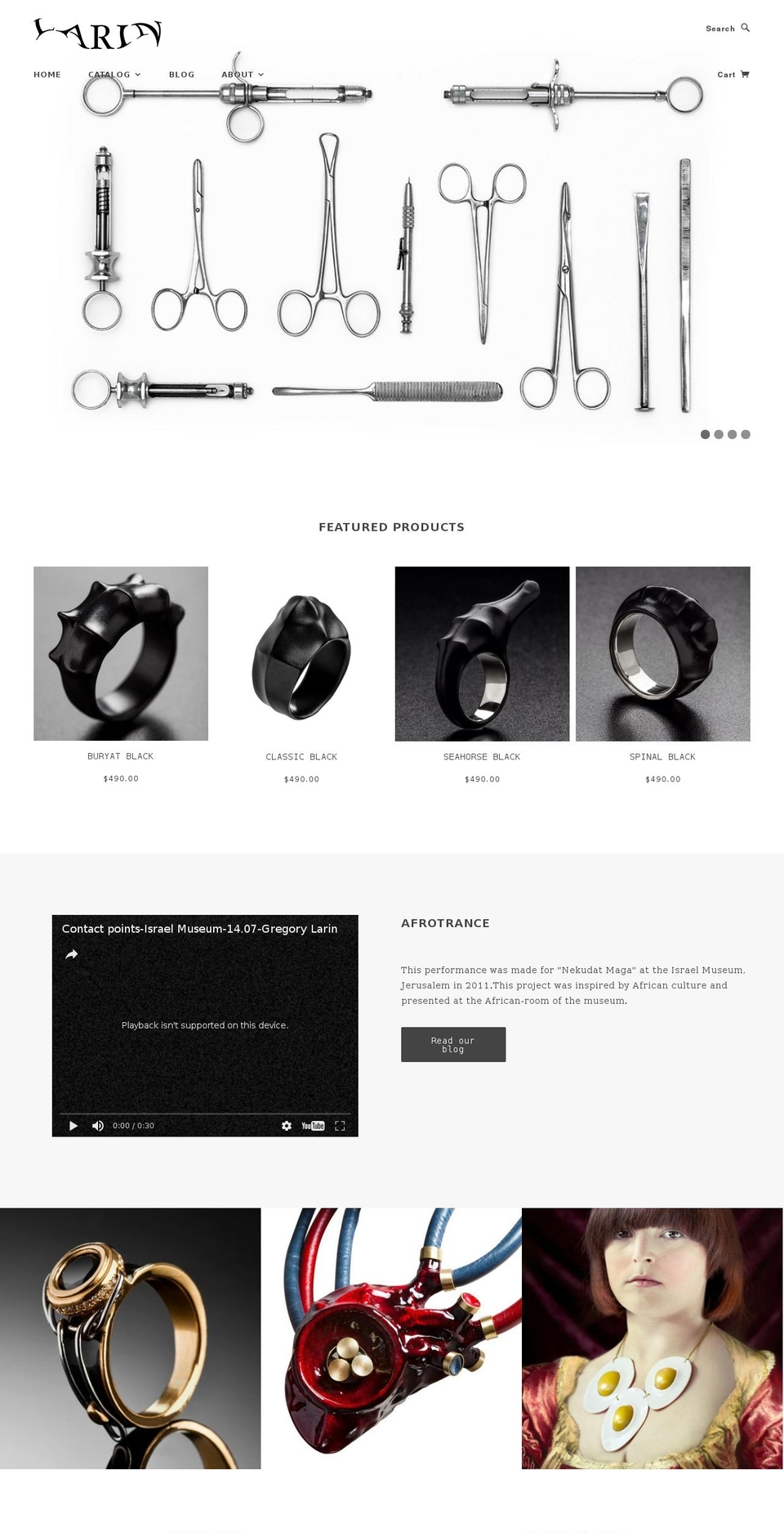 gregory-larin.com shopify website screenshot