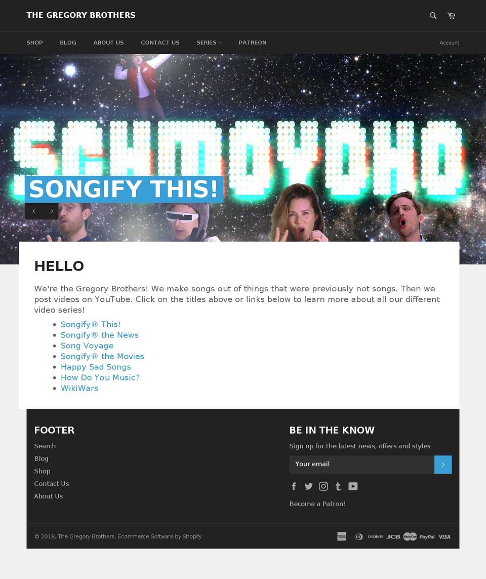 gregoryresidencerecords.com — Shopify storefront screenshot