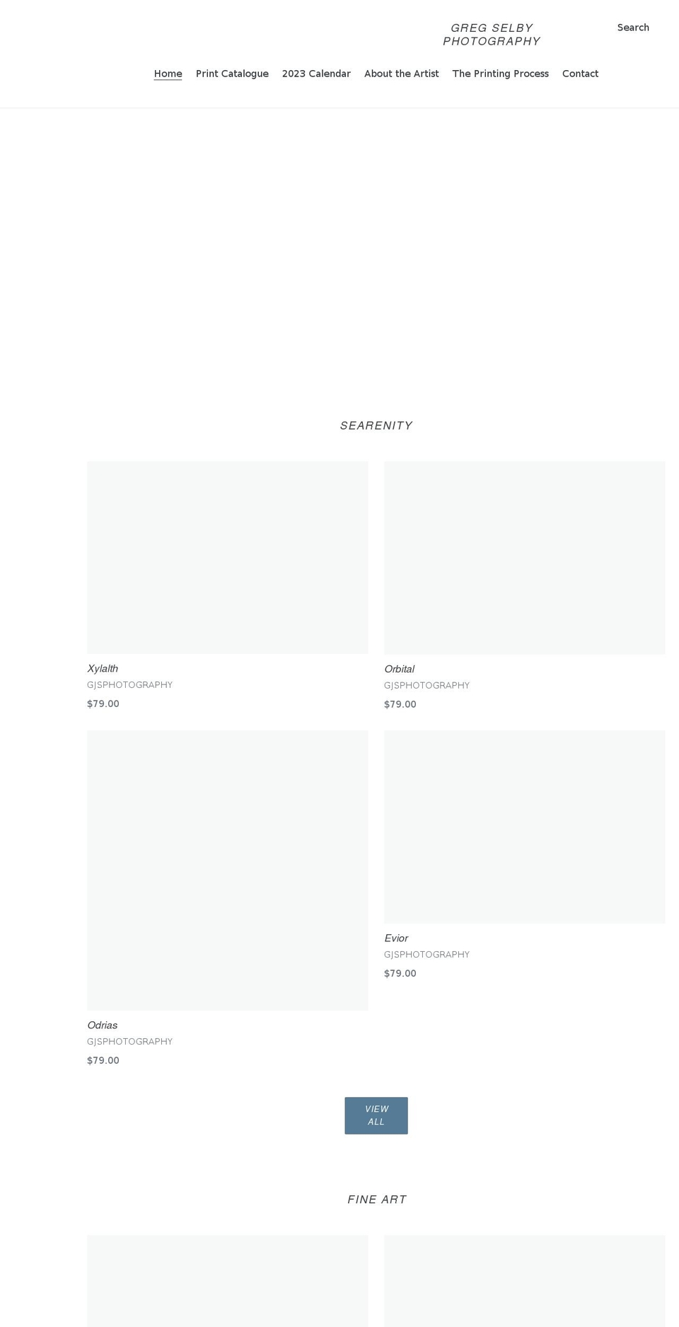 gregselby.com shopify website screenshot