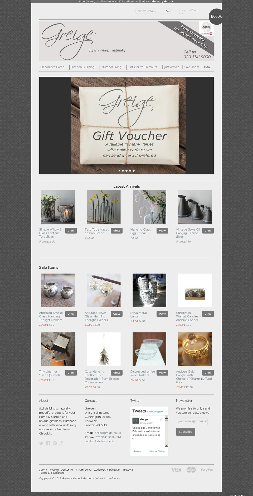 greige.co.uk shopify website screenshot