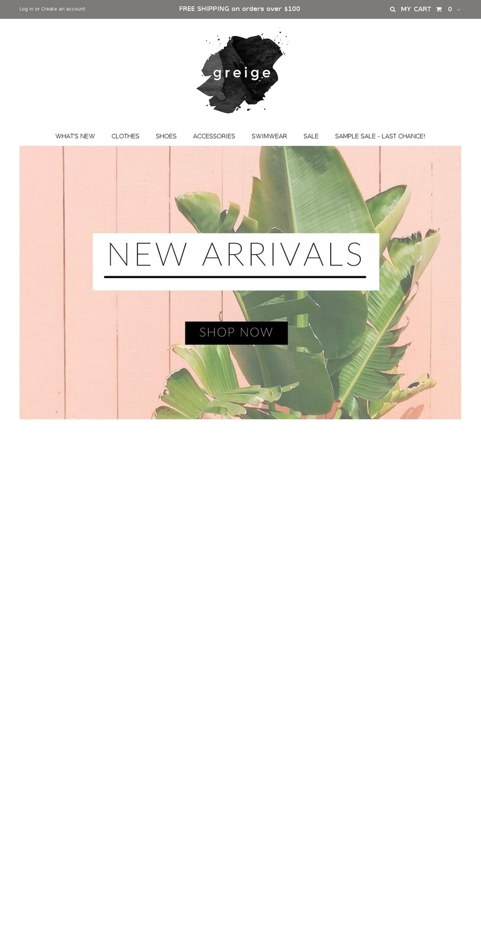 greigeshop.com shopify website screenshot