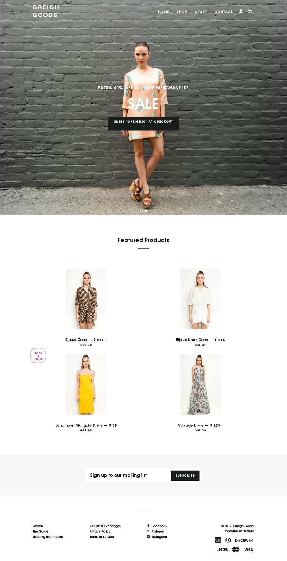 greighgoods.com shopify website screenshot