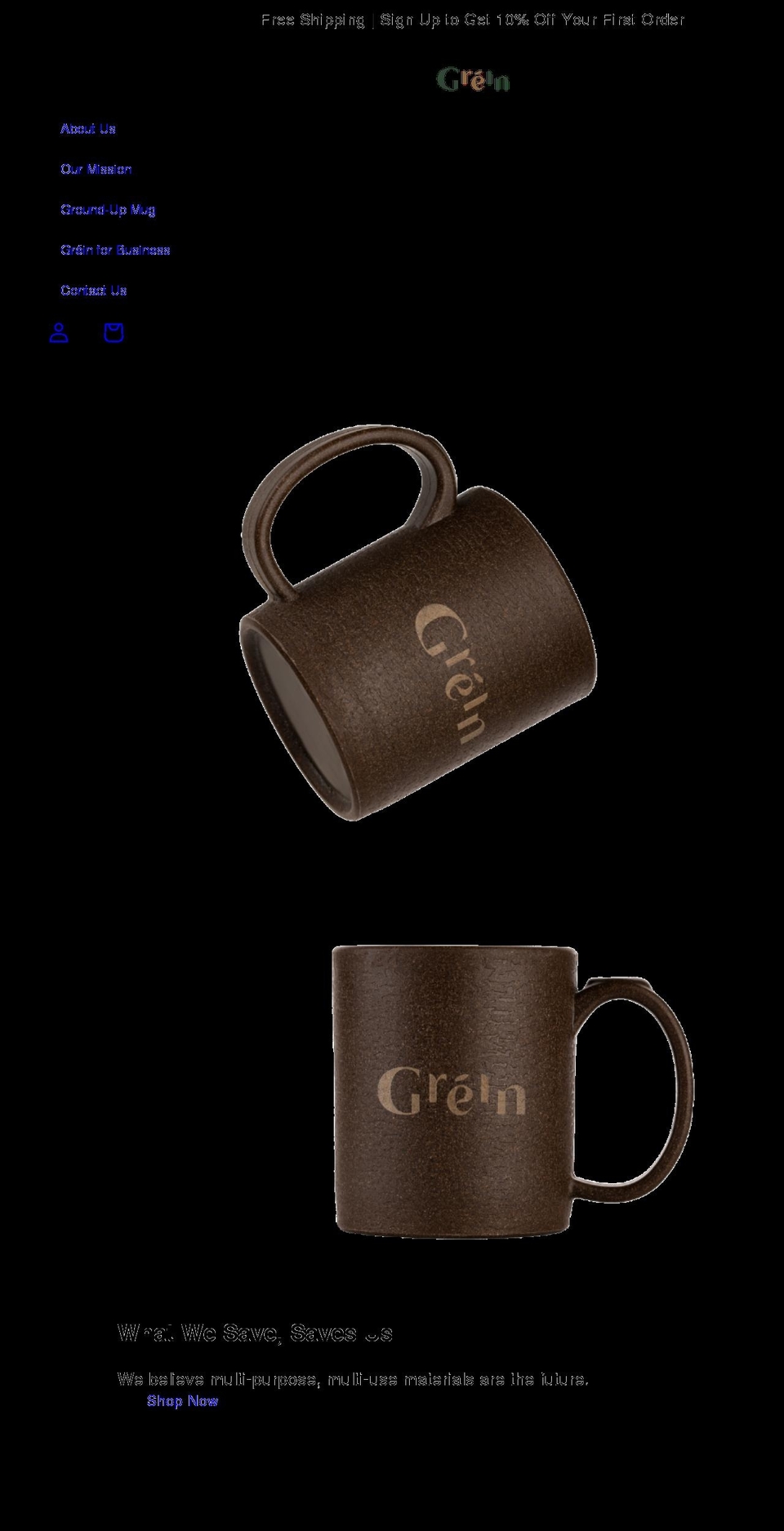 grein.org shopify website screenshot