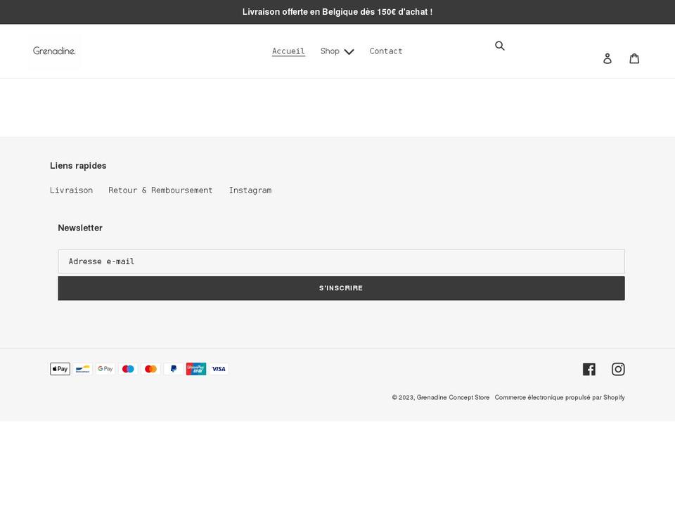 grenadineconceptstore.com shopify website screenshot