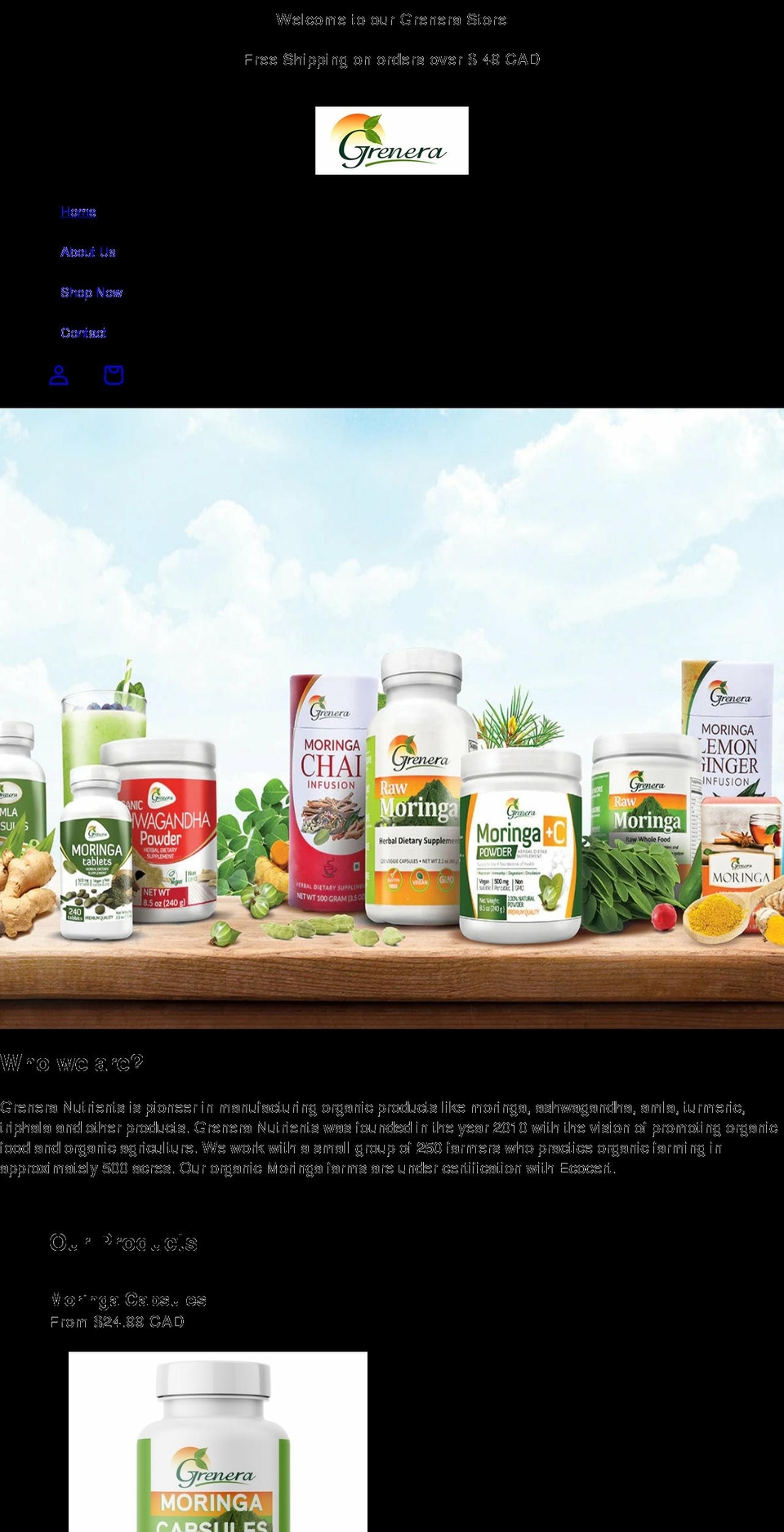 grenera.ca shopify website screenshot