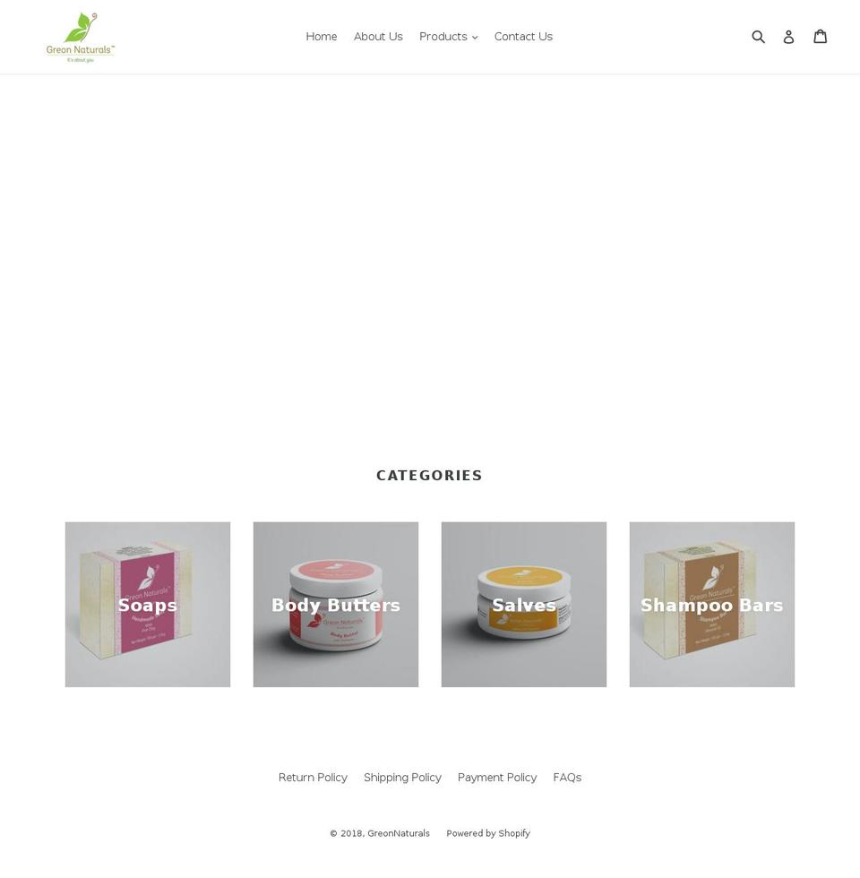 greonnaturals.com — Shopify storefront screenshot