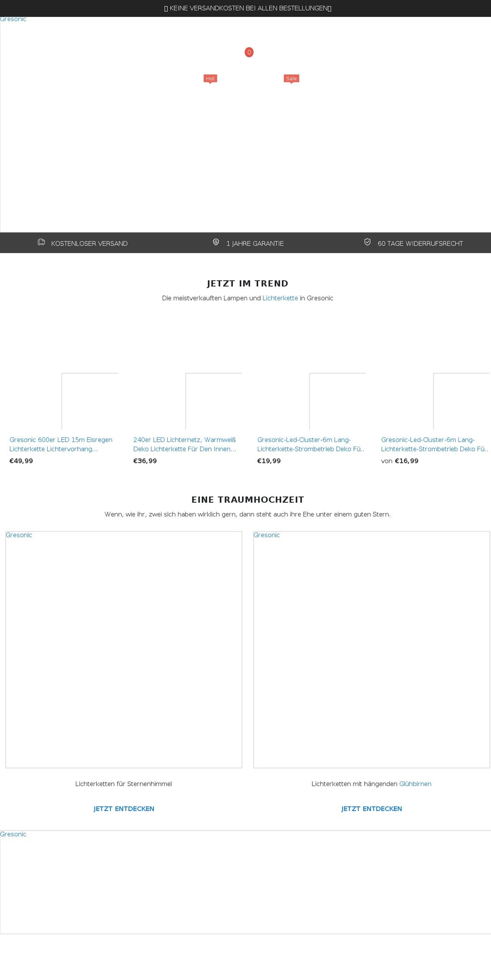 gresonic.net shopify website screenshot